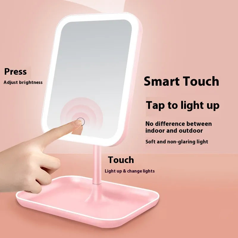 Portable LED Makeup Mirror - Rechargeable & Slim Travel Design