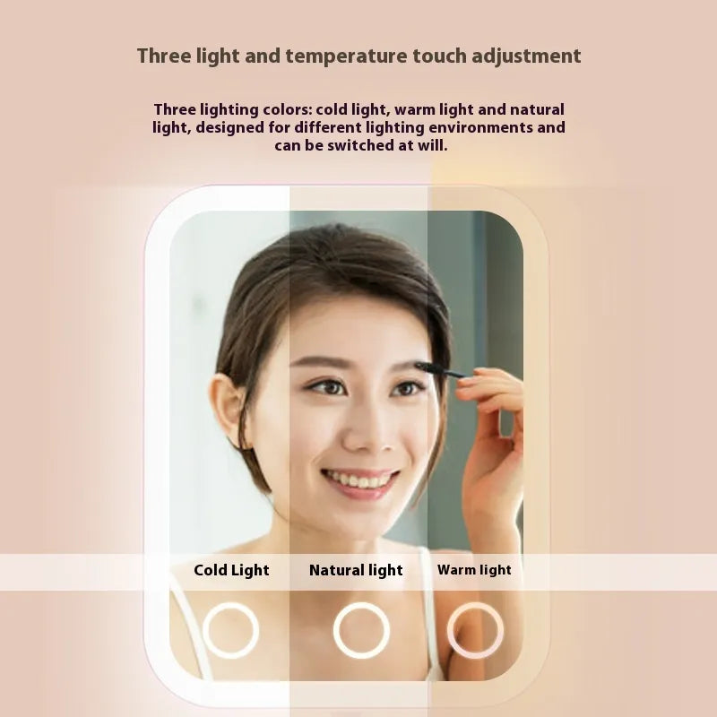 Portable LED Makeup Mirror - Rechargeable & Slim Travel Design